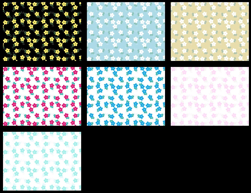 葉っぱと花柄の背景イラストとベクター