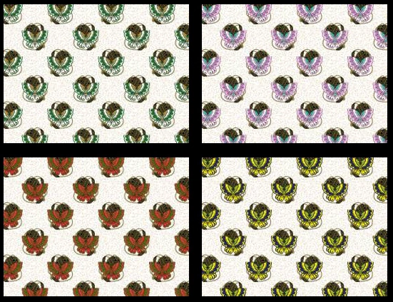 蝶と鞠のパターン背景イラストとベクター