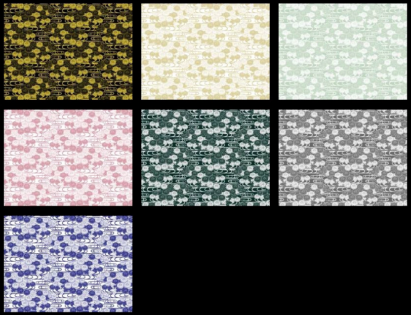 菊と波の背景イラストとベクター