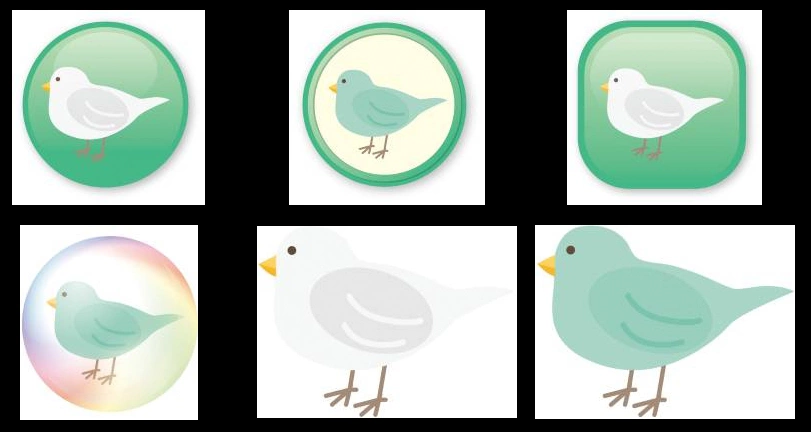 鳥のアイコンイラストとベクター