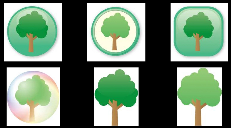 木のアイコンイラストとベクター