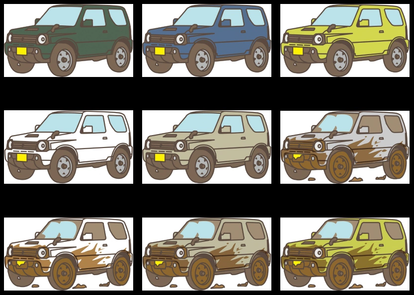 スズキ ジムニーのイラストとベクター