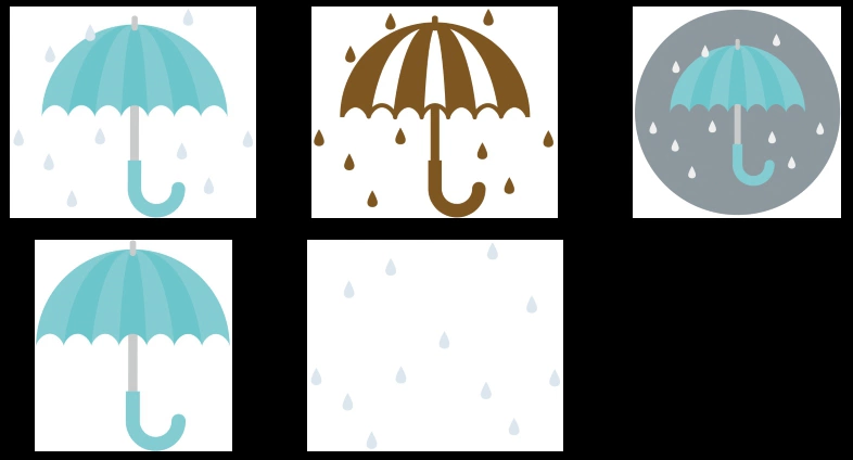 雨のアイコンイラストとベクター