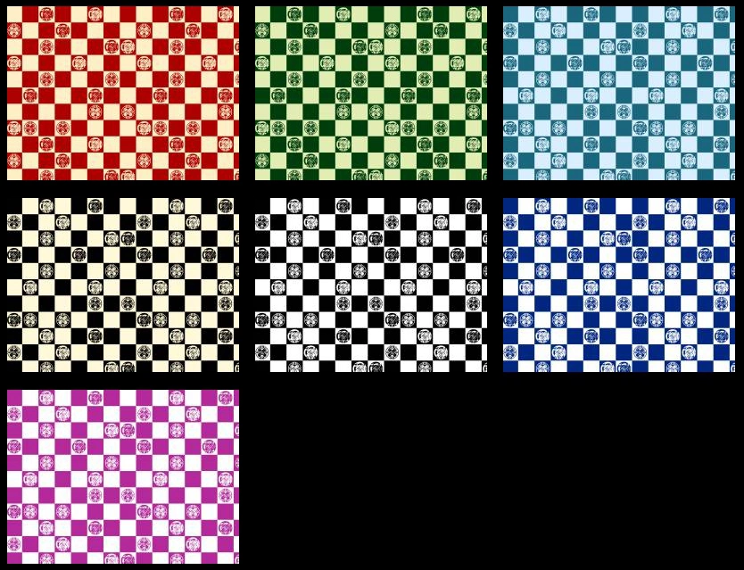 巻物と市松模様の背景イラストとベクター