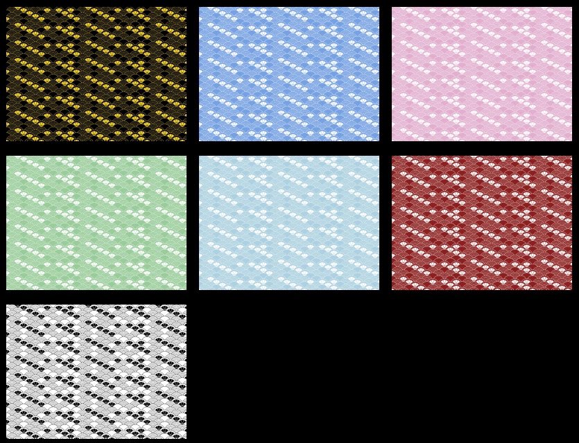 菊青海波と青海波の背景イラストとベクター